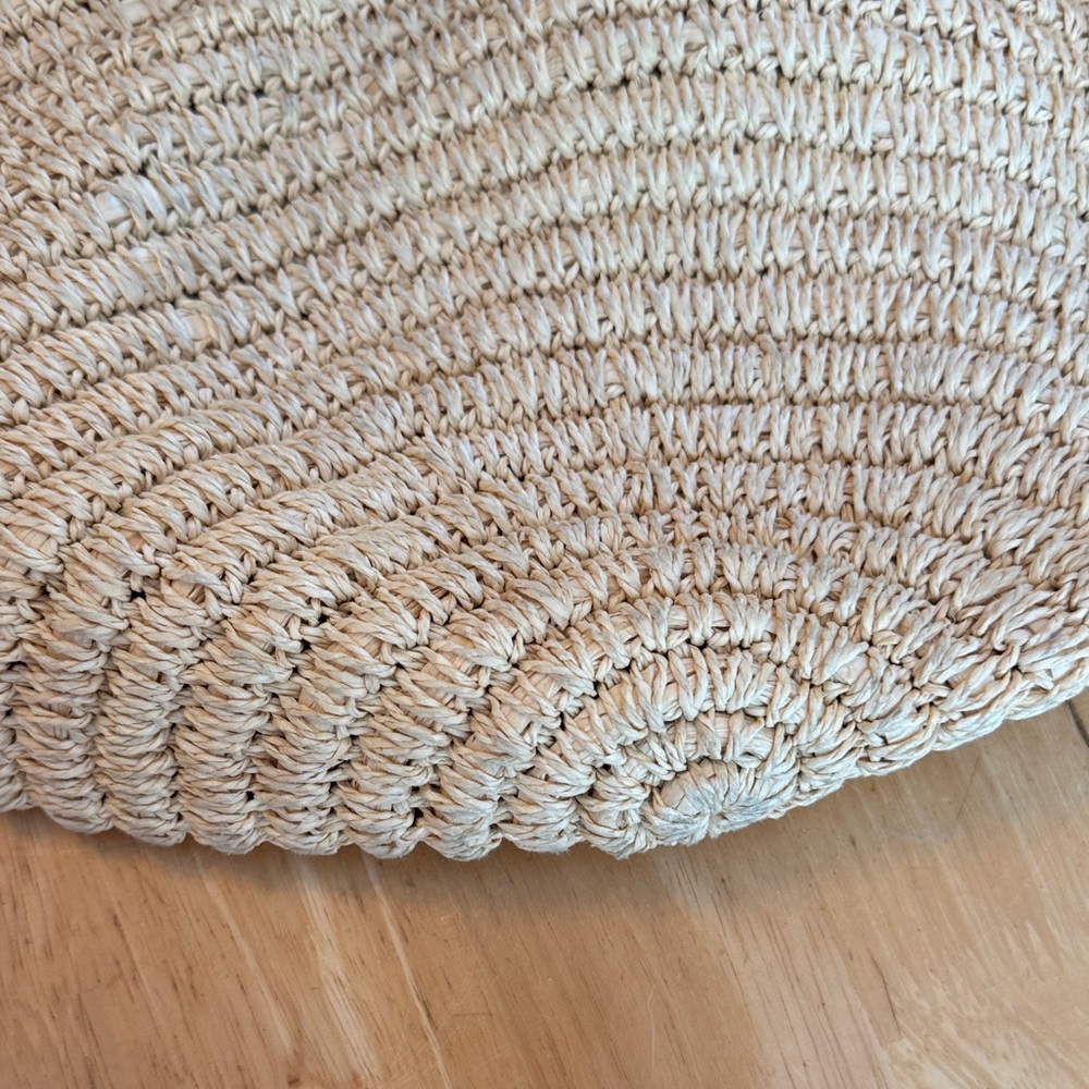 Lucky Brand Beige Crochet Tote Bag Cruise Beach Boho Nautical - Picture 3 of 6